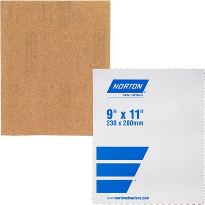 Norton 01505 9" X 11" 80A Garnet Open Coat Paper Sheets Bulk - Non UPC (50/Pk)