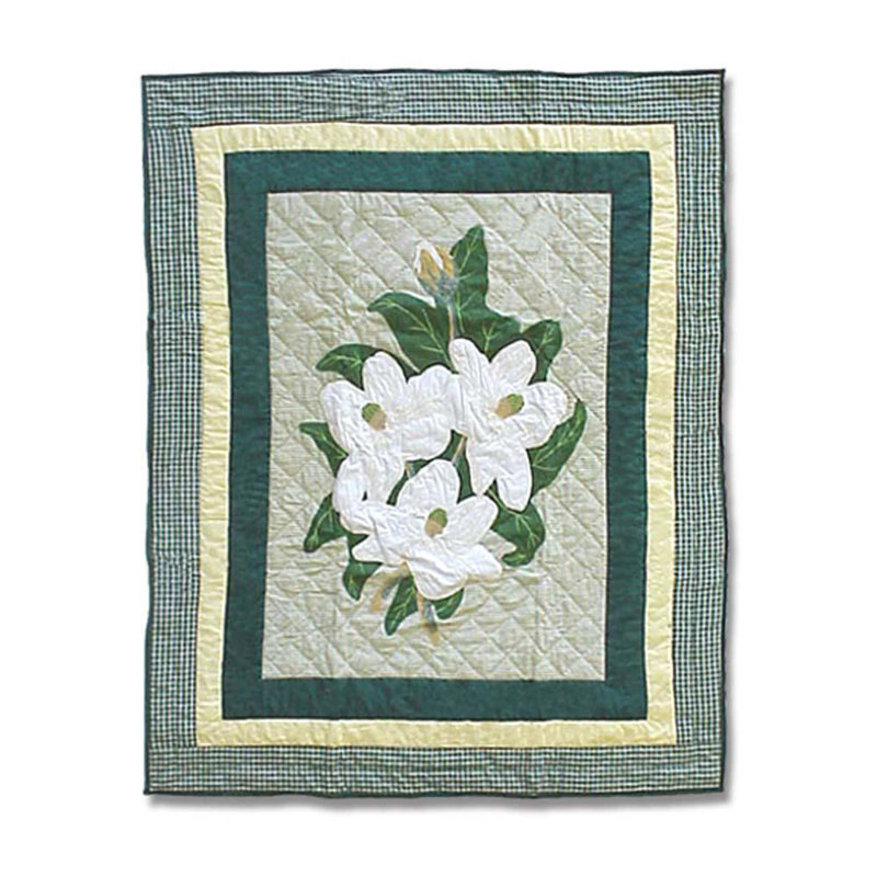 Magnolia Blossoms Quilted Throw Blanket