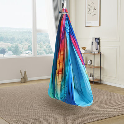 Balançoire à hamac 360 ° pivotante pour enfants, balançoire de rêve à double couche pour l'autisme, le TDAH et les traitements sensoriels, utilisation intérieure et extérieure, 59 po x 55 po, capacité de 300 lb