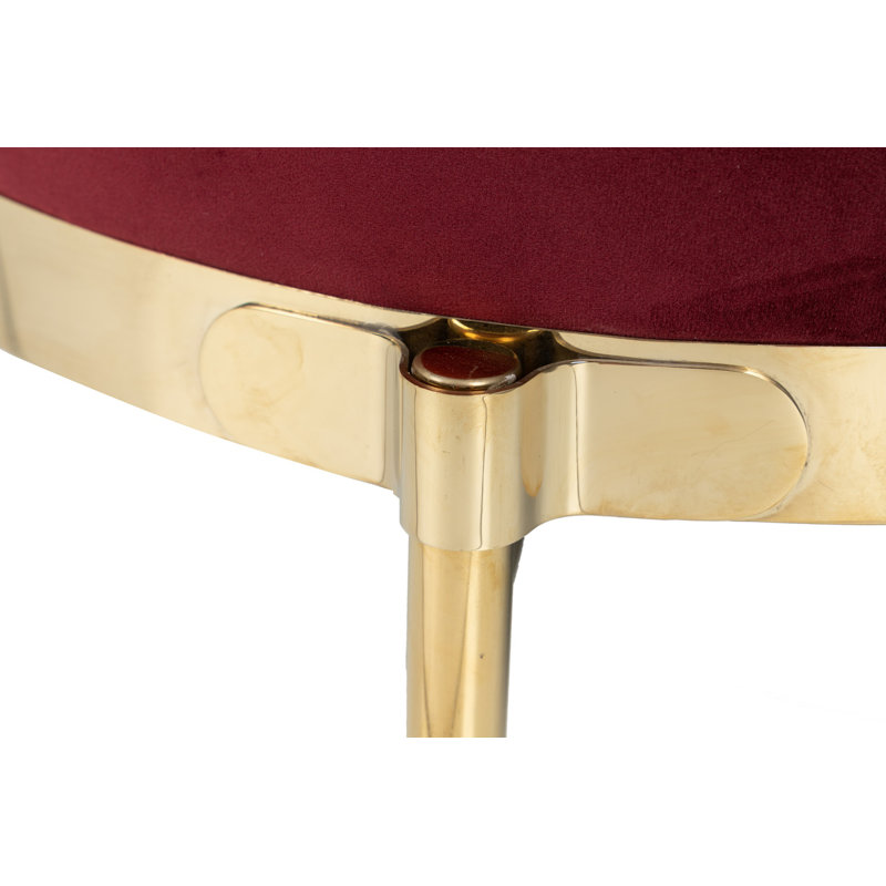 Upholstered Barrel Chair, Burgundy/Grey