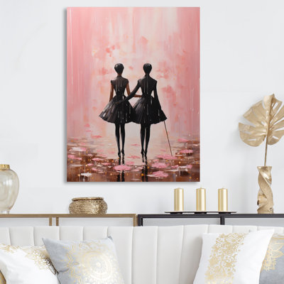 «Pink Ballet Dance III» - art mural en métal Ballet