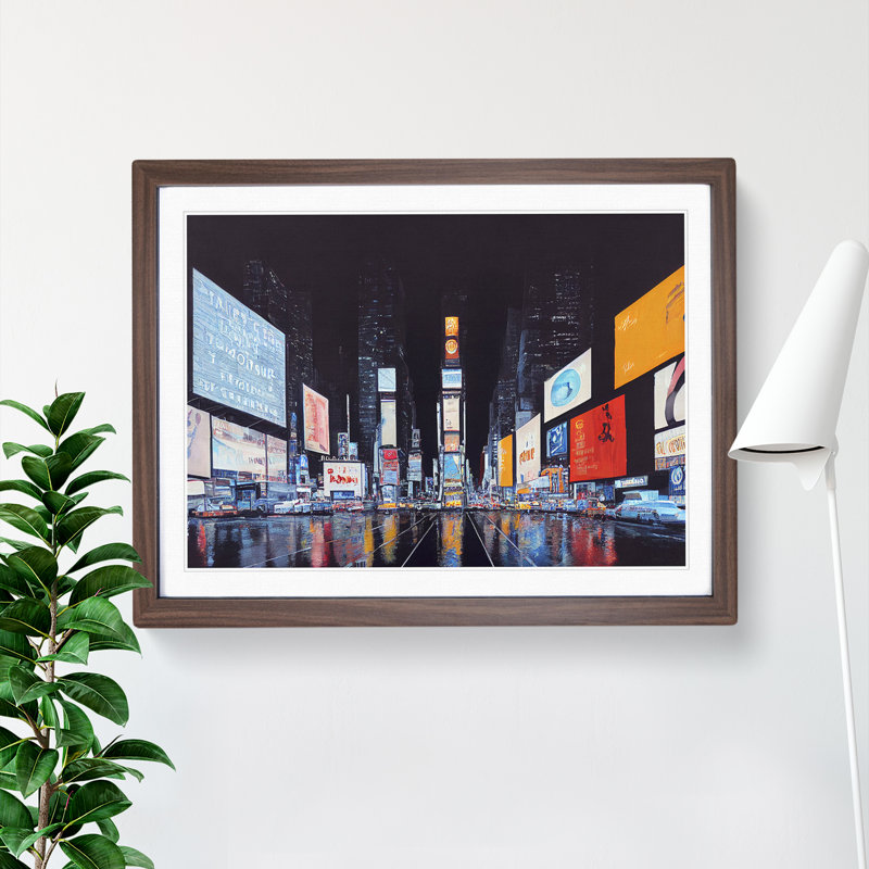 XH1022-6207X Modern Times Square Art Vol.6 - Single Picture Frame Print, 25cm H x 34cm W x 2cm D, Walnut