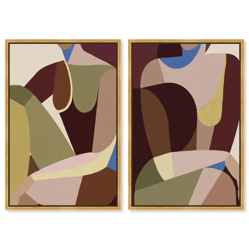 Body Studio Set Graphic Art Canvas, 55" H x 37" W, Gold Floater Frame