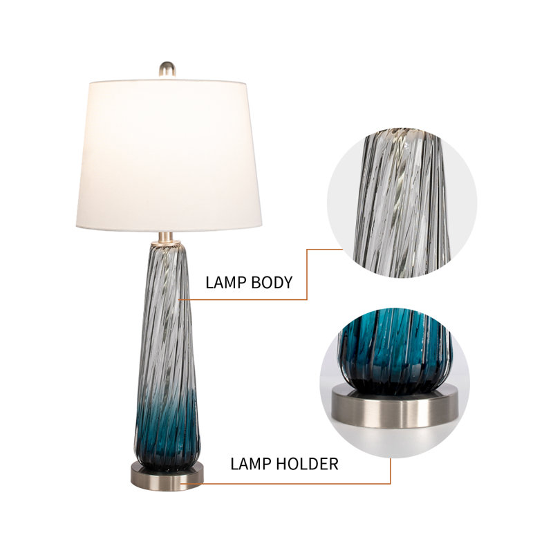 Aislin 28.75" Gradient Blue Bedside Table Lamp Set