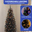 Arbre de Noël artificiel noir de 6 pi, arbre des Fêtes, arbre d'Halloween avec lumières préinstallées et branches à charnière automatique-508165675