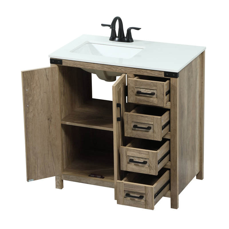 Ensemble de meuble-lavabo simple 32 po Slayton, Chêne naturel