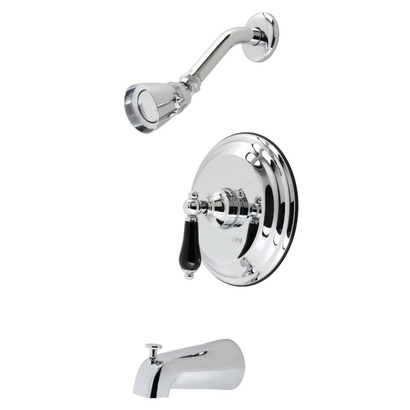 Robinet de baignoire et de douche à pression équilibrée à poignée simple Kingston Brass Duchess, Chrome poli