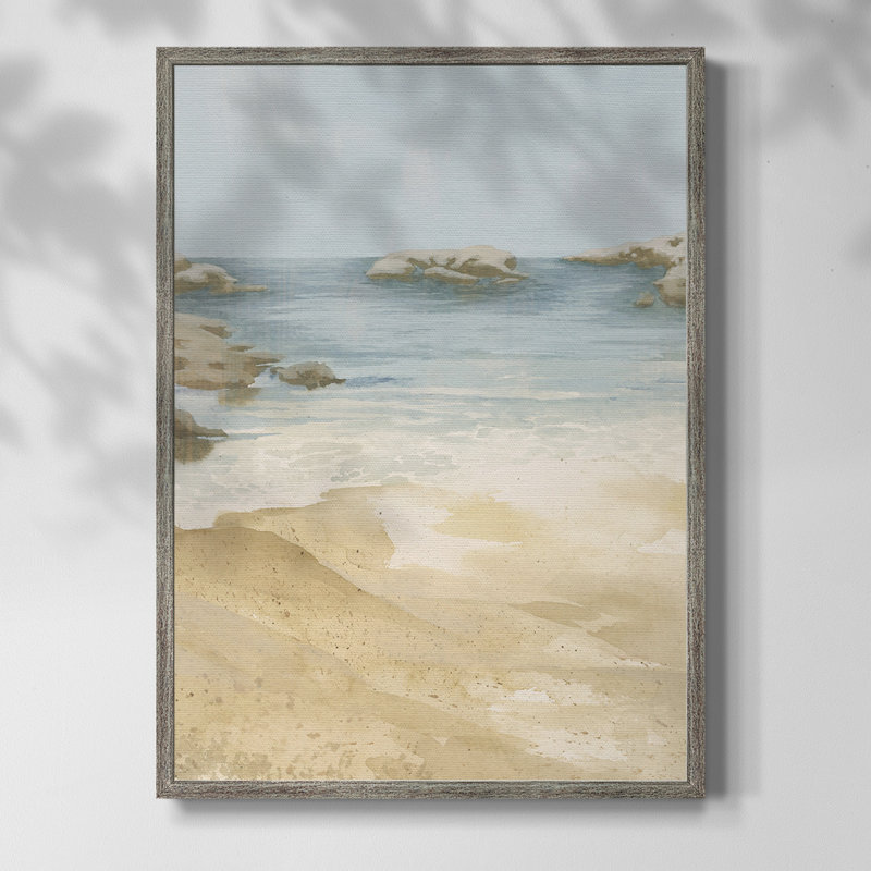 Tranquil Beach I, reproduction encadrée - bois massif, H 30 po x l 24 po