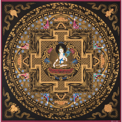 Mandala blanc Tara (Thangka sans brocart)