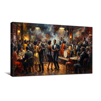 Abstract Jazz Club Scene With Dancers And Musicians
