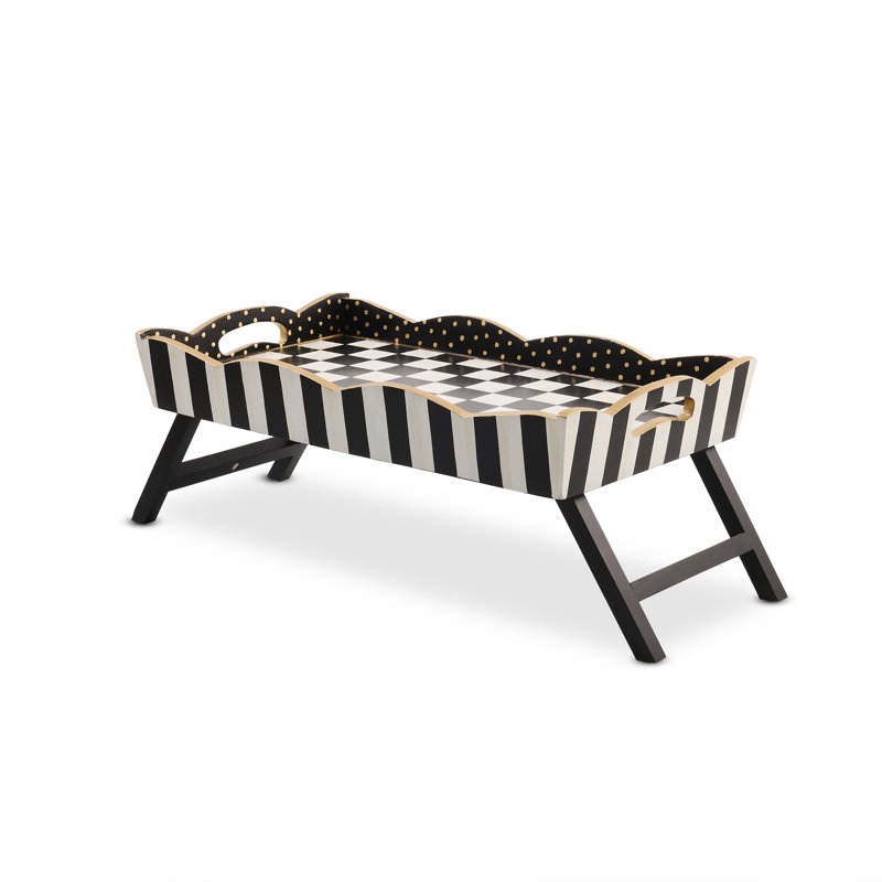 Courtly Check Serving Tray, Black, 9" H x 21.75" W x 12.75" D