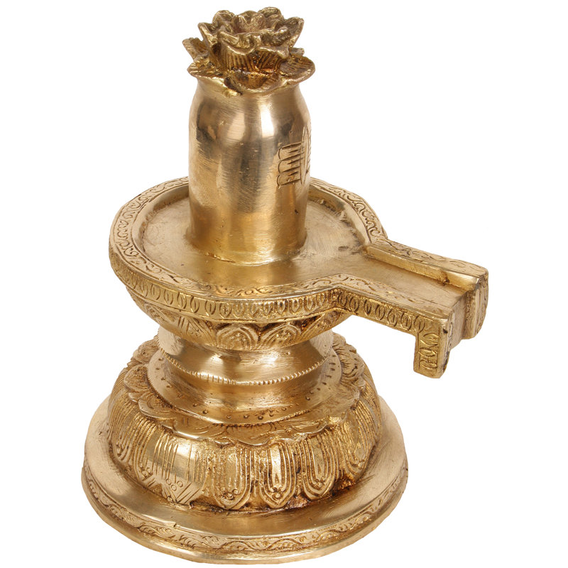 Shiva Linga avec offrande de lotus