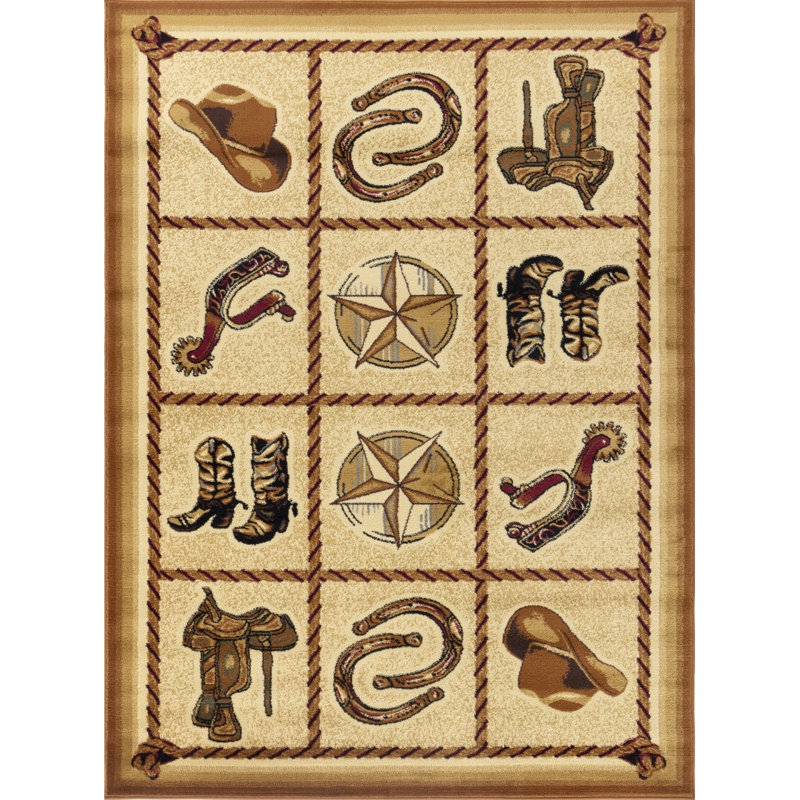 Tribes GC_YLS4010 Beige 7 Ft. 10 In. X 10 Ft. 3 In. Southwest Area Rug, Rectangle 7'10" x 10'3"