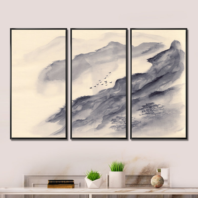 3 pièces, cadre flottant, impression sur toile, Cadre noir, L 36 po x H 28 po