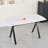 Rectangular Tempered Glass Dining Table with Marble Pattern