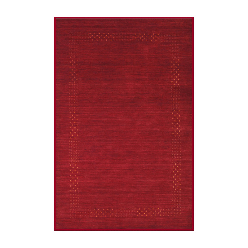 Tapis contemporain rouge, Rectangle 7 pi x 10 pi