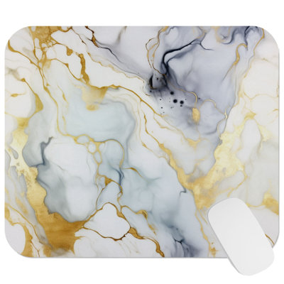 Abstract Golden Strokes VIII Modern Gaming Cute Office Laptop Desk Pad Gift Mat Square Rectangle Non-Slip Mousepad