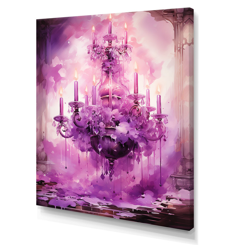 Lustre mauve cristal élégance - lustre, art mural, Toile tendue, H 44 po x l 34 po x P 1,5 po