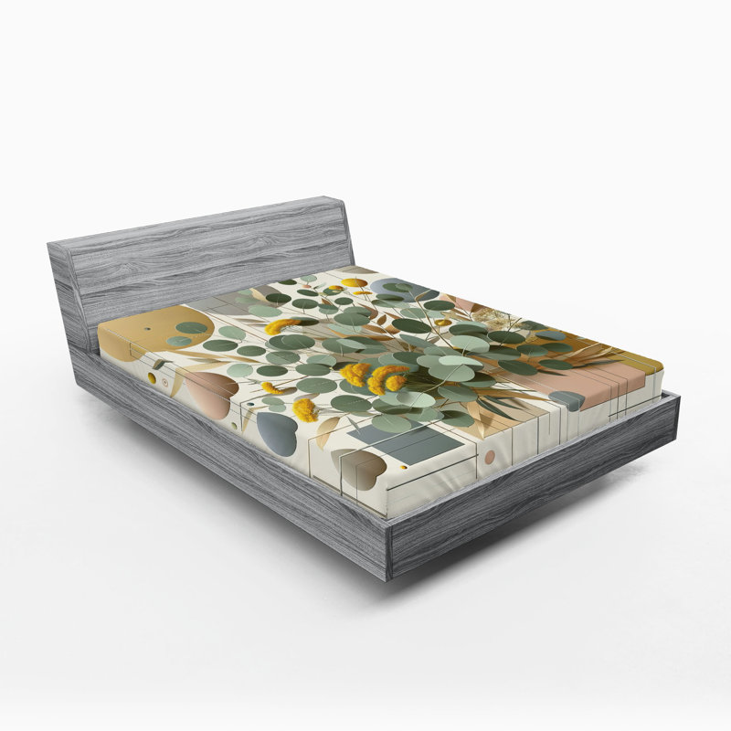 Microfiber Floral Fitted Sheet, King