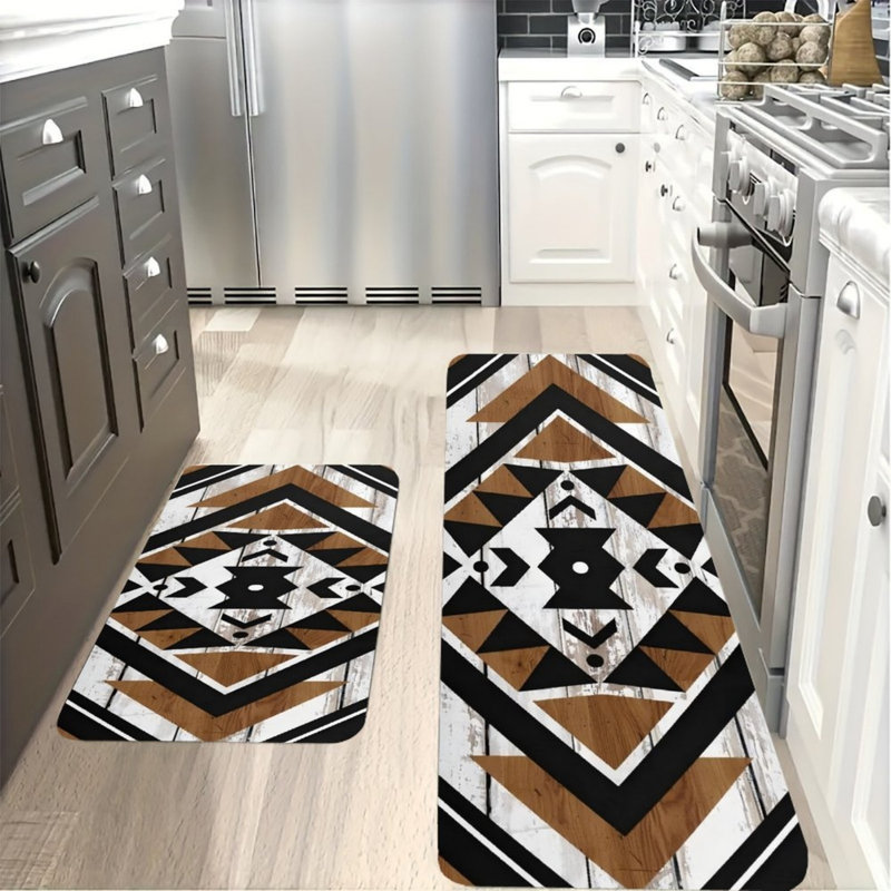 Ensemble de 2 tapis de cuisine Aztec
