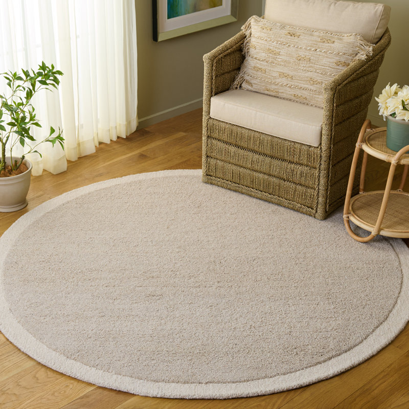 Metro Hand Tufted Wool; Cotton Solid Color Indoor Rug, Round 6'