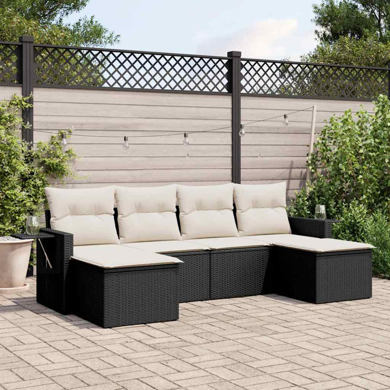 Ensemble de canapé de jardin Vidaxl noir et crème