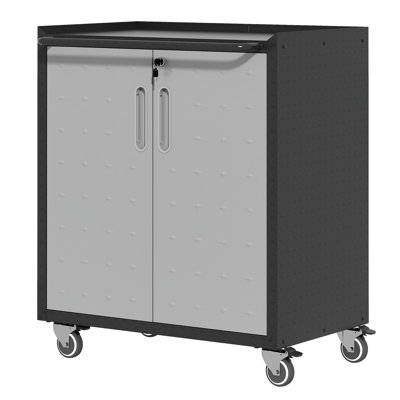 Heavy-Duty Metal Garage Storage Cabinet With Wheels - Sturdy And Durable Tool Storage Cabinet For Garage, Office, And Home Organizer Solutions, Cabinet