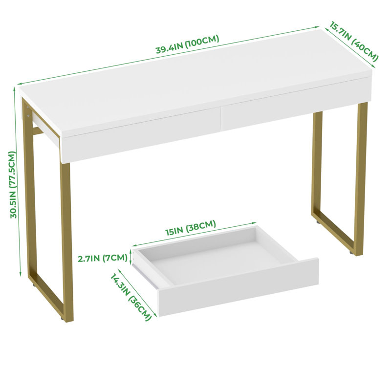 Calis Dressing Table, White/Gold