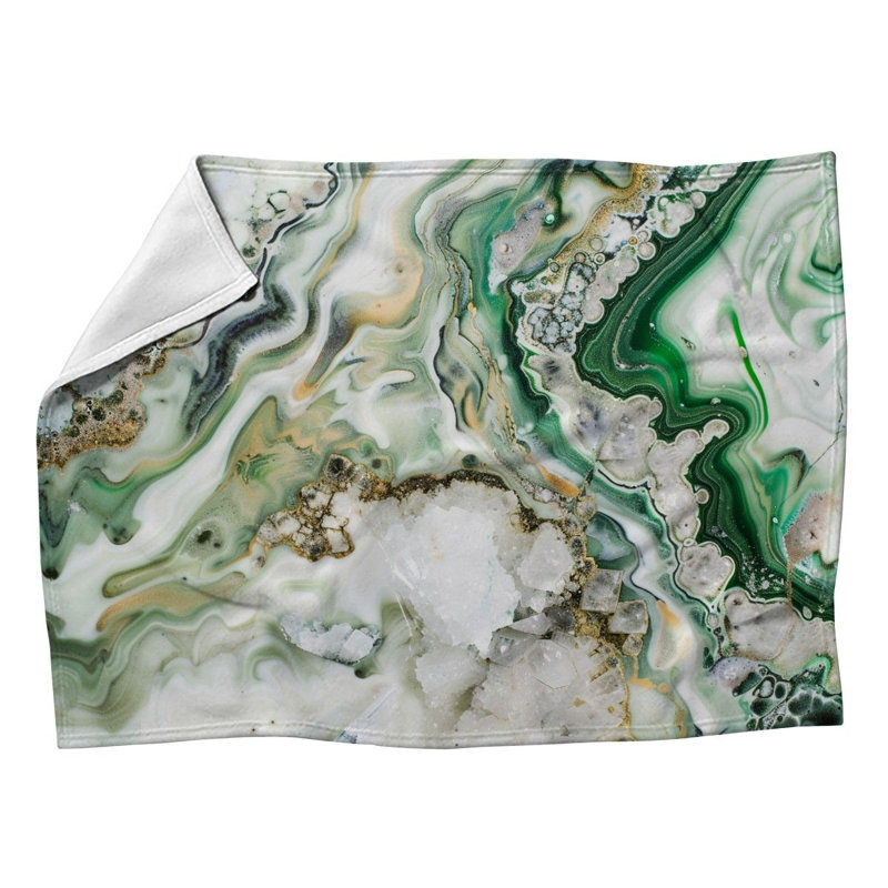 Green Agate Alcohol Machine Printed Throw Blanket, 60" W x 80" L