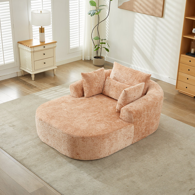 Upholstered Chaise Lounge, Pink
