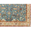 Tapis bleu et beige en laine noué à la main Oushak - motif floral traditionnel d'inspiration persane avec des détails de rouille pour le salon et la chambre à coucher-314329626