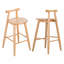 Tabouret en bois d'hévéa, ensemble de 2