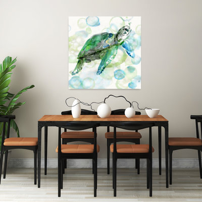 «Turtle Bubbles I», art mural abstrait contemporain