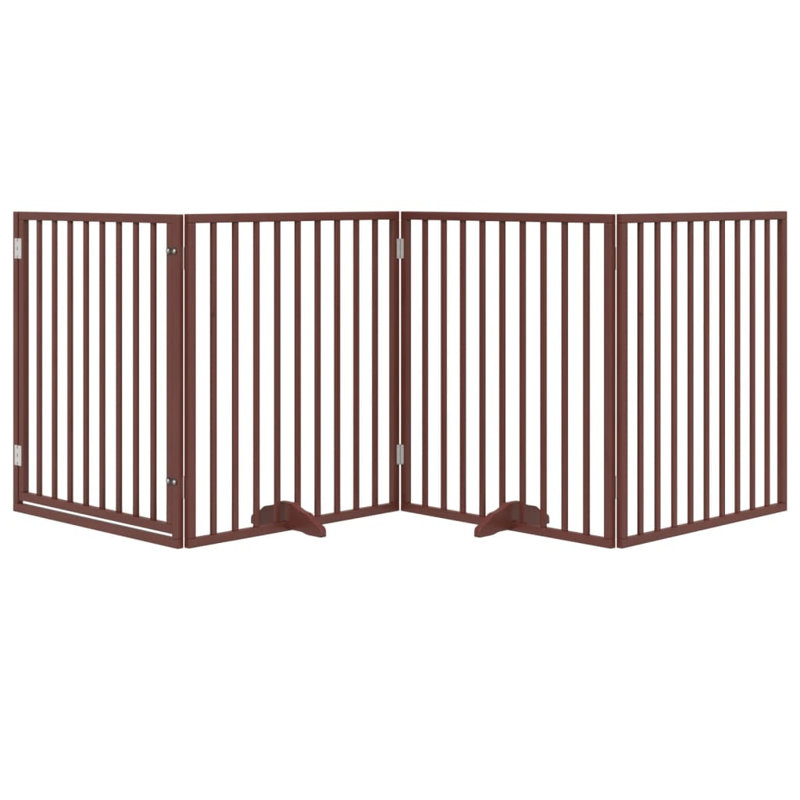 Archie & Oscar Dog Gate With Door Foldable 4 Panels White 320 Cm Poplar Wood, Brown, 90cm H x 320cm W x 2cm D