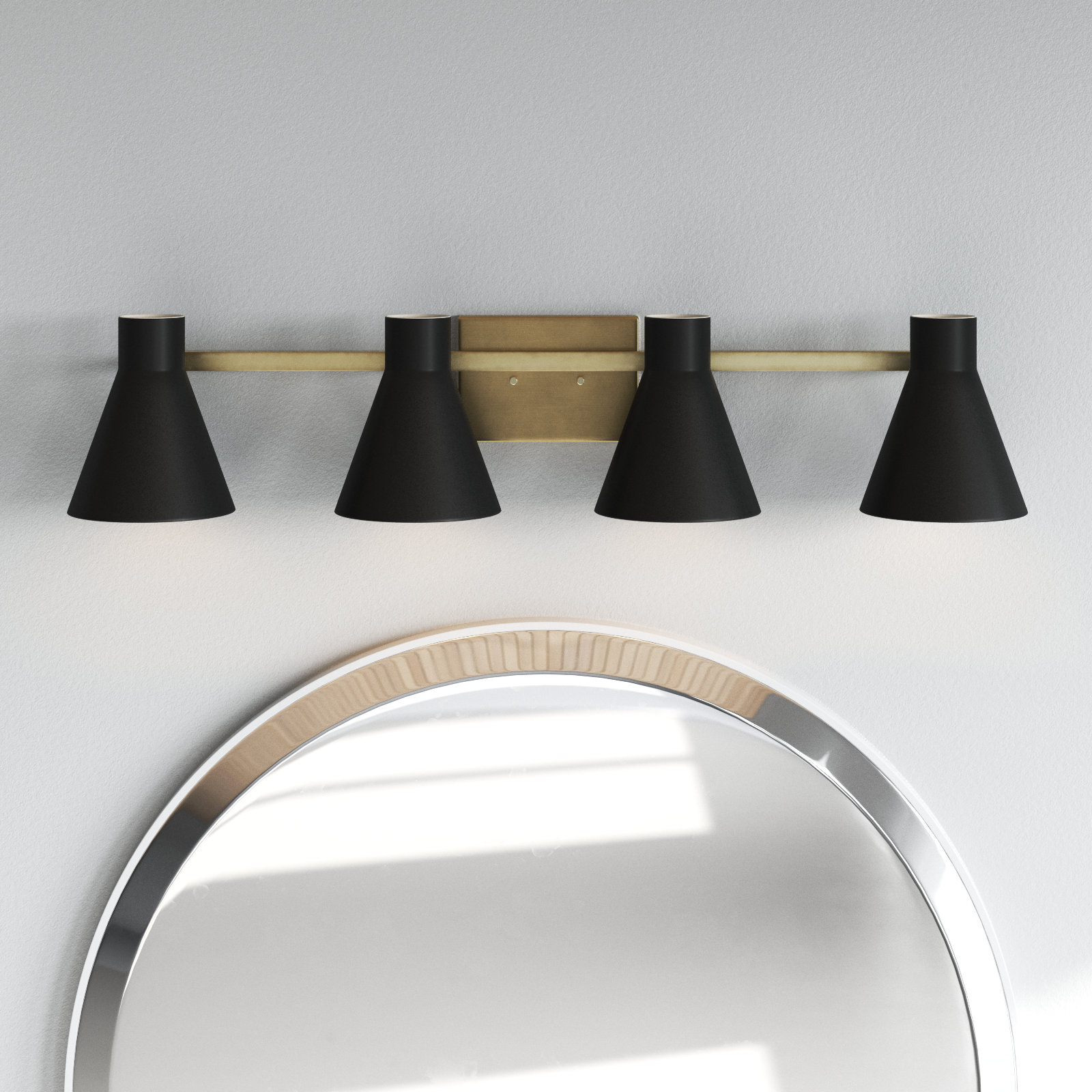 Byers 4 Light Dimmable Vanity Light, Gold, No