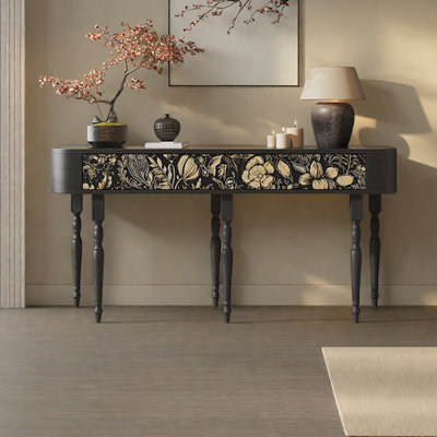 Decorative wooden drawer console table