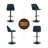  Modern Swivel Upholstered Adjustable Bar Stools with Backrest and Footrest for Kitchen Island, Dining Room-1194991205