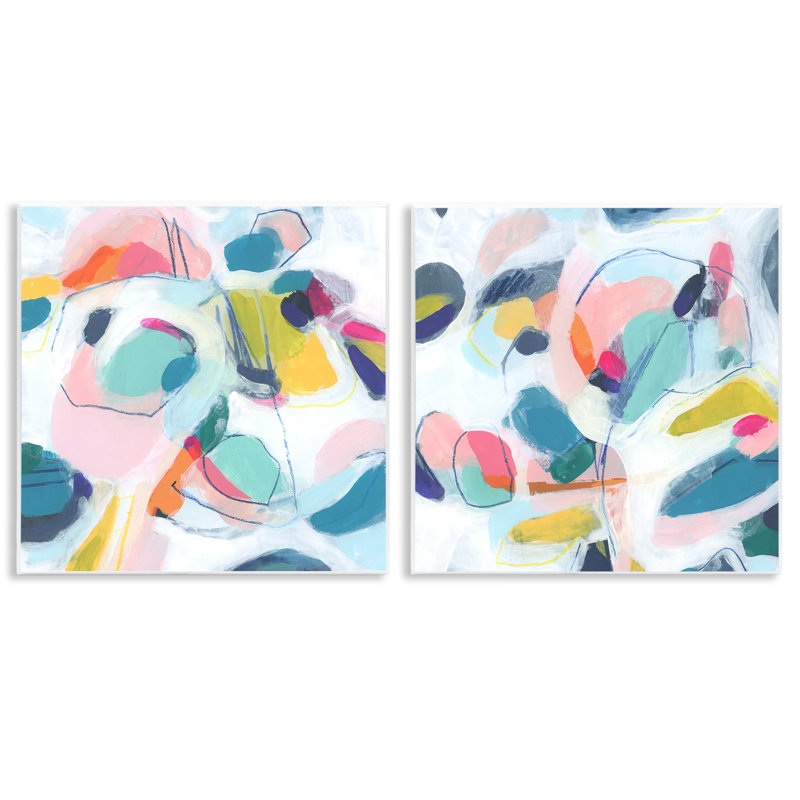 "Pastel" accrocheur, ensemble de 2 plaques murales par June Erica Vess