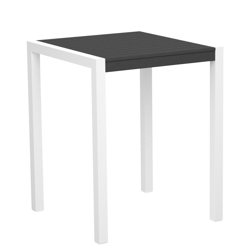 Table de comptoir POLYWOOD MOD, Gris ardoise, Blanc, L 29,75 po x P 29,75 po