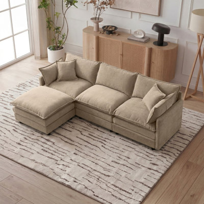 Canapé rembourré de 105 pouces à 3 places avec repose-pieds pour maison moderne
