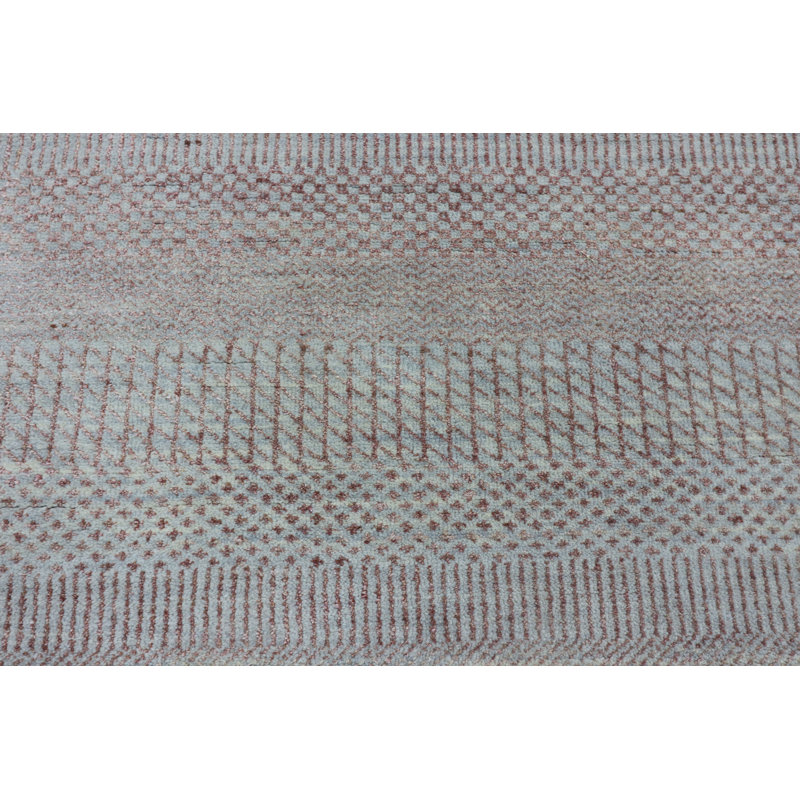 Hand-Knotted High-Quality Gray/Brown Area Rug, Runner 2'11" x 7'2"