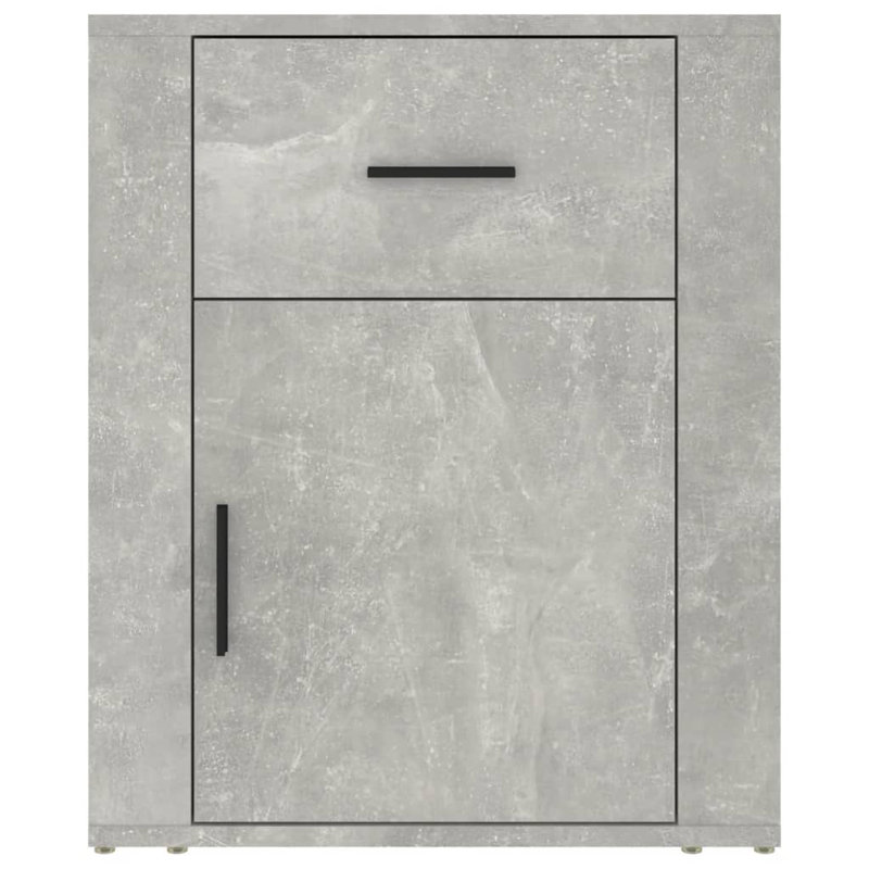 Karinn 50cm W Manufactured Wood Bedside Table, Concrete Grey