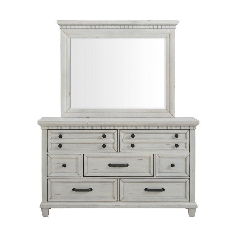 Ensemble de commode et miroir Gott, Blanc antique