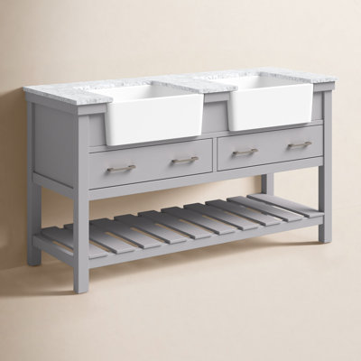 Pelaghia 60'' Double Bathroom Vanity with Marble Top