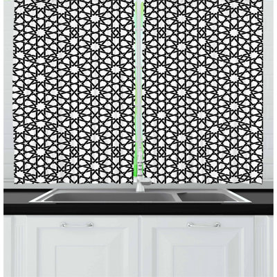 Geometric Tailored Kitchen Curtain