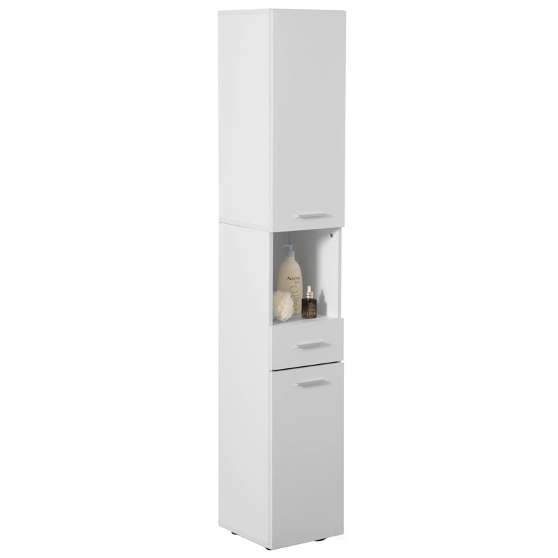 Armoire sur pied en lin avec tablette à 2 tiroirs Exzavier