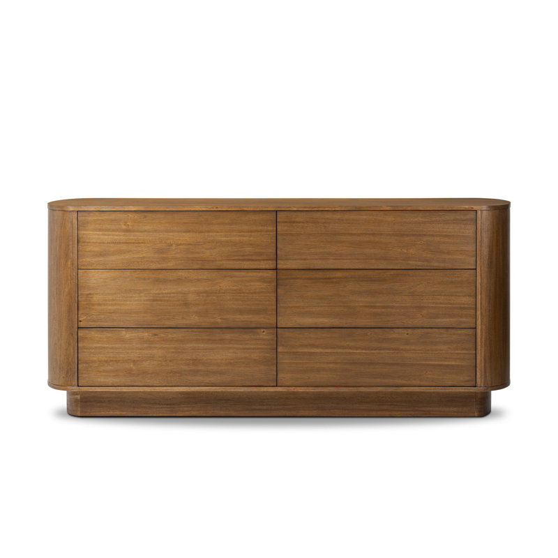 Paden 6 Drawer Dresser-Seasoned Brown Acacia, Seasoned Brown Acacia