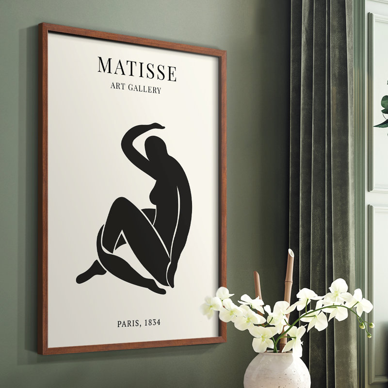 Matisse LXV Framed Print - Solid Wood, 20" H x 16" W, Brown