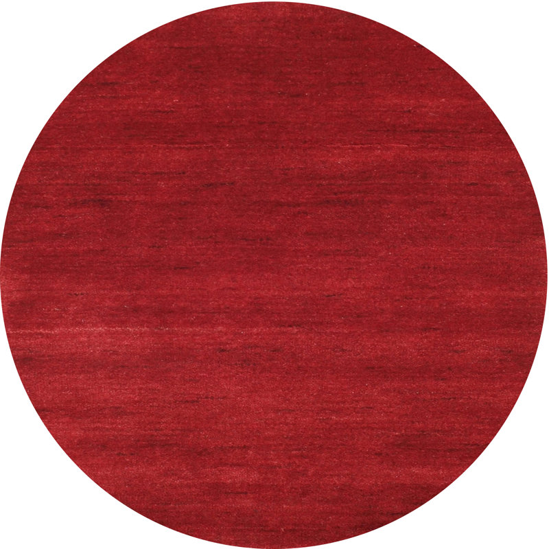 Tapis de zone rouge contemporaine, Rond 3 pi