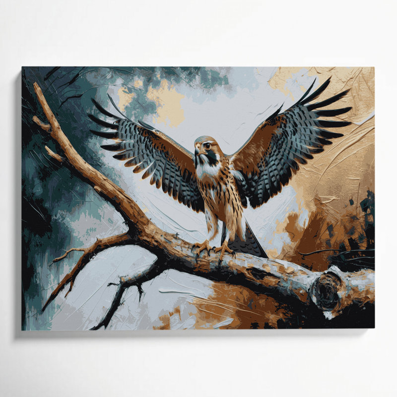 «Birds American Kestrel», art mural sur toile, H 16 po x l 20 po